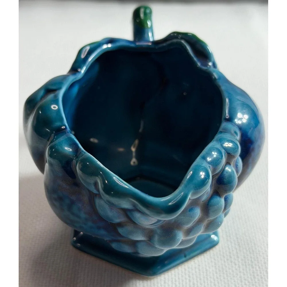 Vintage‎ Inarco Japan Blue Fruit Ceramic Creamer and Sugar Bowl Set E3713 Teal